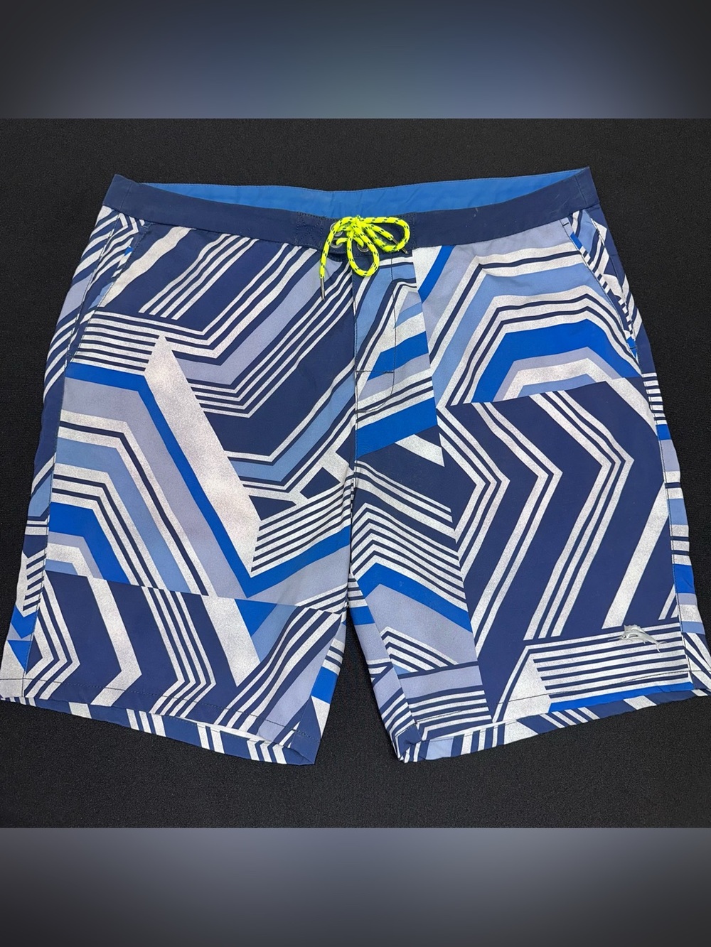 Tommy Bahama Swim trunks board‎ shorts size 38 blue & gray bathing suit
